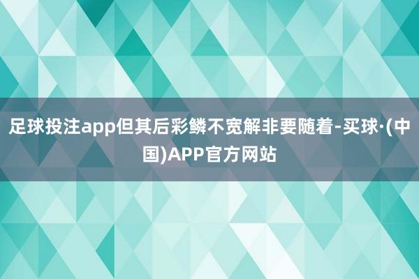 足球投注app但其后彩鳞不宽解非要随着-买球·(中国)APP官方网站