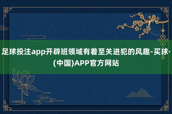 足球投注app开辟班领域有着至关进犯的风趣-买球·(中国)APP官方网站