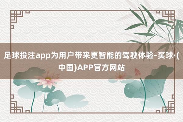 足球投注app为用户带来更智能的驾驶体验-买球·(中国)APP官方网站