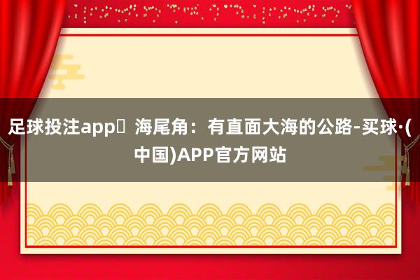 足球投注app❸海尾角：有直面大海的公路-买球·(中国)APP官方网站