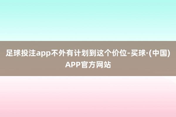 足球投注app不外有计划到这个价位-买球·(中国)APP官方网站