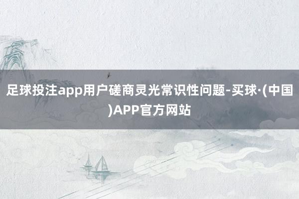 足球投注app用户磋商灵光常识性问题-买球·(中国)APP官方网站