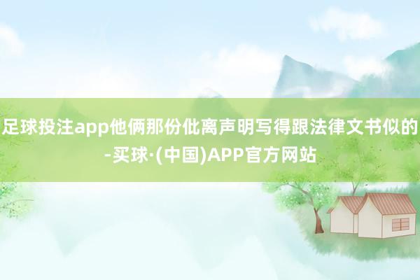 足球投注app他俩那份仳离声明写得跟法律文书似的-买球·(中国)APP官方网站