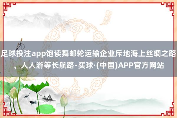 足球投注app饱读舞邮轮运输企业斥地海上丝绸之路、人人游等长航路-买球·(中国)APP官方网站