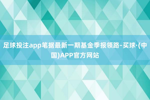 足球投注app笔据最新一期基金季报领路-买球·(中国)APP官方网站