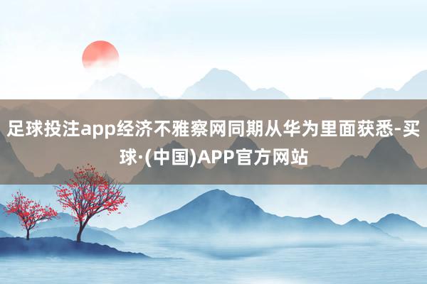 足球投注app经济不雅察网同期从华为里面获悉-买球·(中国)APP官方网站