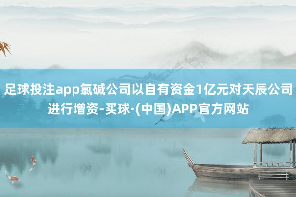 足球投注app氯碱公司以自有资金1亿元对天辰公司进行增资-买球·(中国)APP官方网站