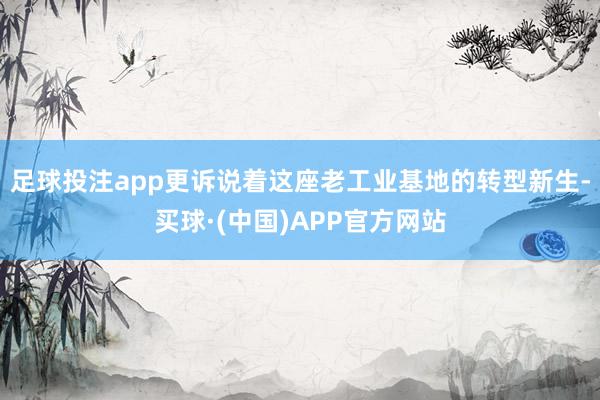 足球投注app更诉说着这座老工业基地的转型新生-买球·(中国)APP官方网站