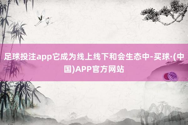 足球投注app它成为线上线下和会生态中-买球·(中国)APP官方网站