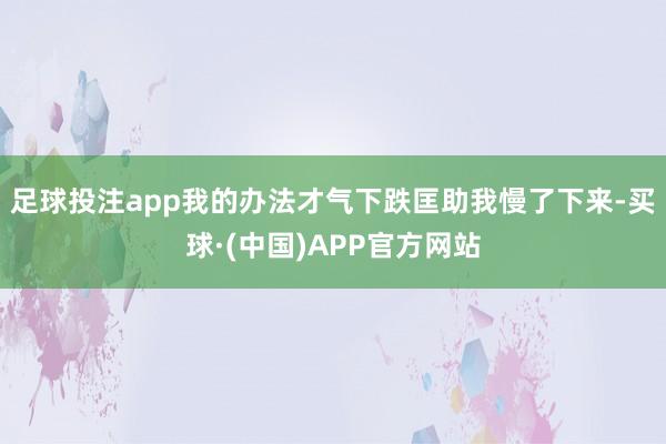 足球投注app我的办法才气下跌匡助我慢了下来-买球·(中国)APP官方网站