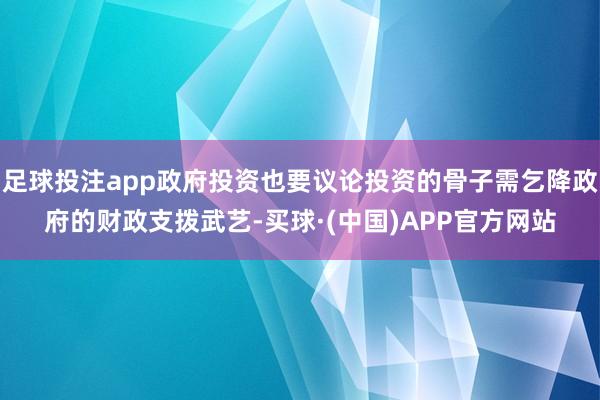 足球投注app政府投资也要议论投资的骨子需乞降政府的财政支拨武艺-买球·(中国)APP官方网站