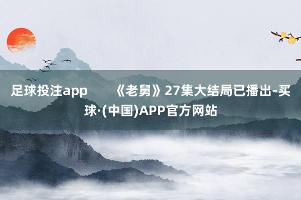 足球投注app       《老舅》27集大结局已播出-买球·(中国)APP官方网站
