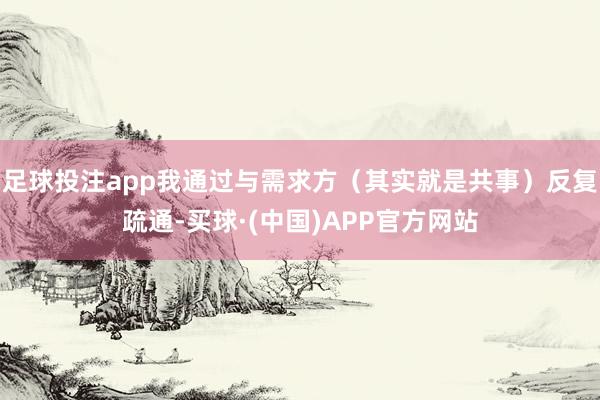 足球投注app我通过与需求方(其实就是共事)反复疏通-买球·(中国)APP官方网站