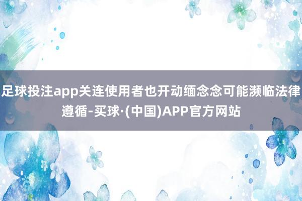 足球投注app关连使用者也开动缅念念可能濒临法律遵循-买球·(中国)APP官方网站