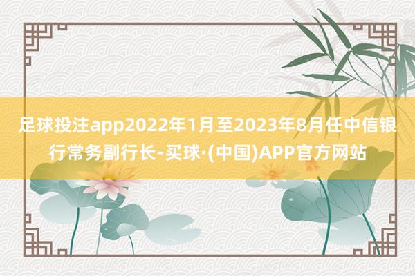 足球投注app2022年1月至2023年8月任中信银行常务副行长-买球·(中国)APP官方网站