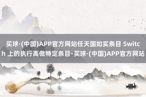 买球·(中国)APP官方网站任天国如实条目 Switch 上的执行高傲特定条目-买球·(中国)APP官方网站