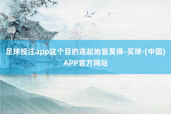 足球投注app这个目的连起始皆莫得-买球·(中国)APP官方网站