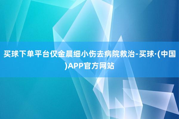 买球下单平台仅金晨细小伤去病院救治-买球·(中国)APP官方网站