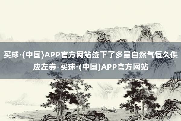 买球·(中国)APP官方网站签下了多量自然气恒久供应左券-买球·(中国)APP官方网站